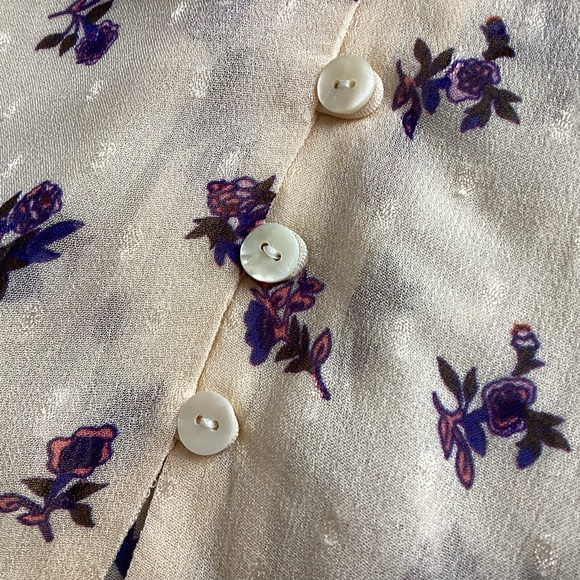 NWT Cleobella Kinsley Blouse Delicate Boho Floral Button Top Tiered Bell Sleeve - Picture 8 of 17